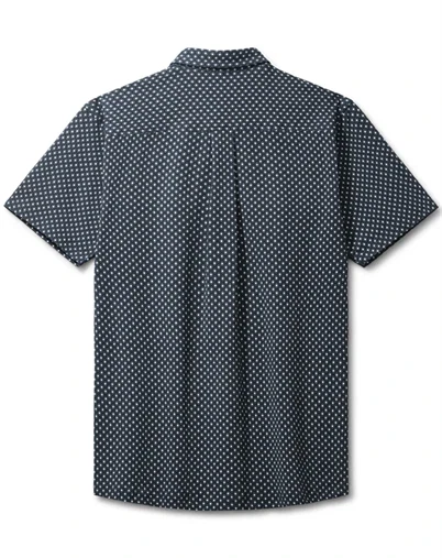 Clean Cut Copenhagen - Clean Formal AOP Stretch Skjorte - Navy/Ecru